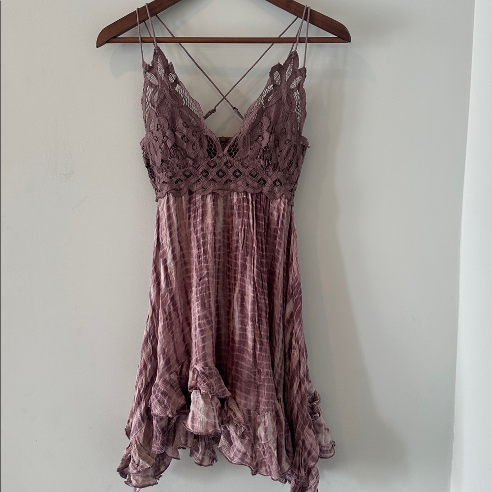 Free People Adella slip dress in Plum Combo size XS - Picture 4 of 9